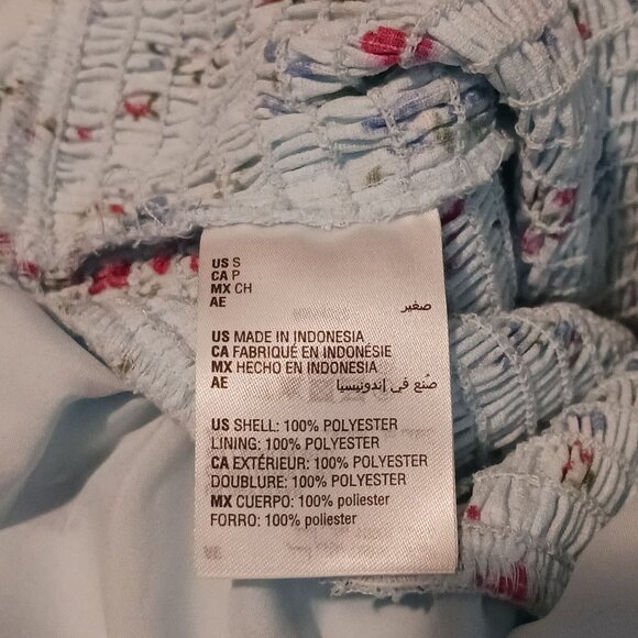 NEW Bar III Womens Smocked Short Fit &‎ Flare Dress Aqua Floral Multi Size S - Picture 10 of 13